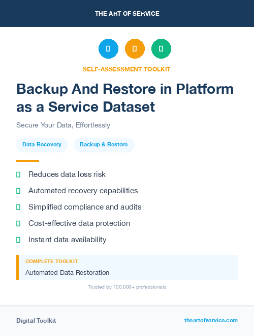 Backup And Restore in Platform as a Service Dataset