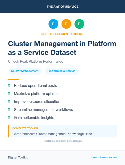 Cluster Management in Platform as a Service Dataset