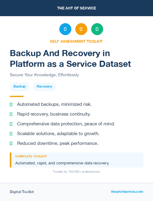 Backup And Recovery in Platform as a Service Dataset