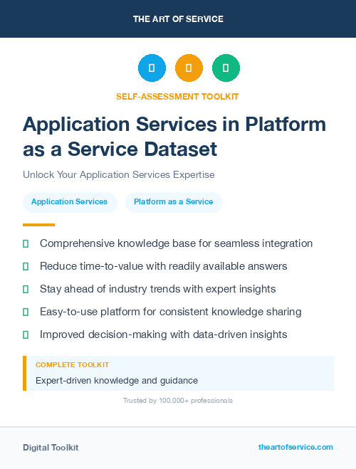 Application Services in Platform as a Service Dataset