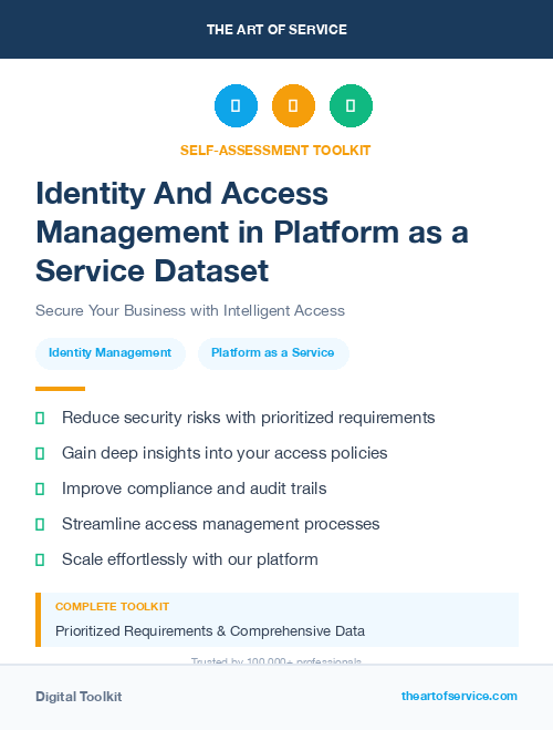 Identity And Access Management in Platform as a Service Dataset