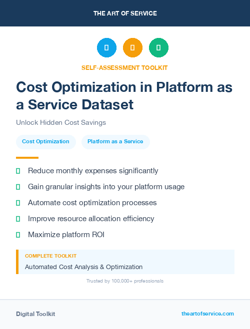 Cost Optimization in Platform as a Service Dataset