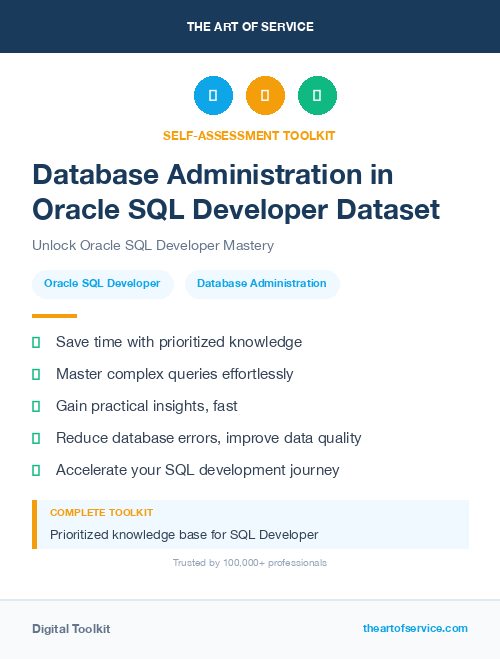 Database Administration in Oracle SQL Developer Dataset