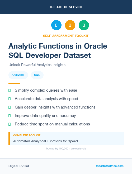 Analytic Functions in Oracle SQL Developer Dataset
