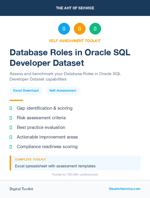 Database Roles in Oracle SQL Developer Dataset