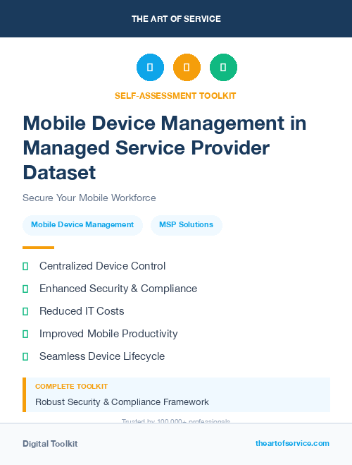 Mobile Device Management in Managed Service Provider Dataset