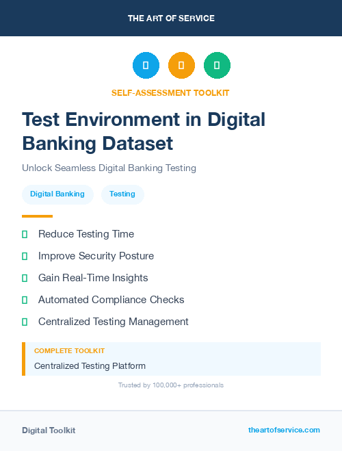 Test Environment in Digital Banking Dataset