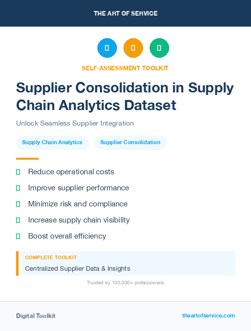 Supplier Consolidation in Supply Chain Analytics Dataset