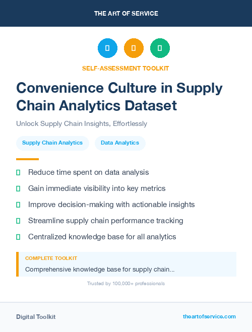 Convenience Culture in Supply Chain Analytics Dataset