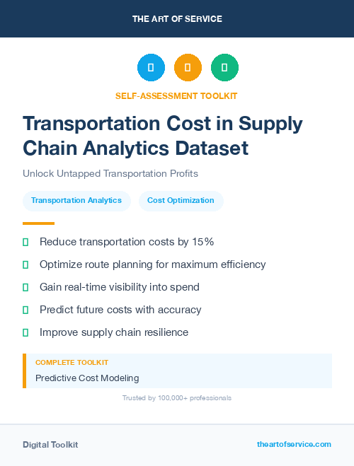 Transportation Cost in Supply Chain Analytics Dataset