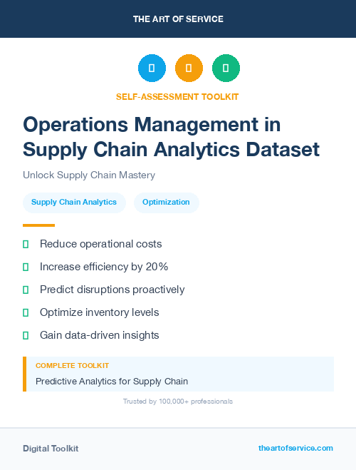 Operations Management in Supply Chain Analytics Dataset