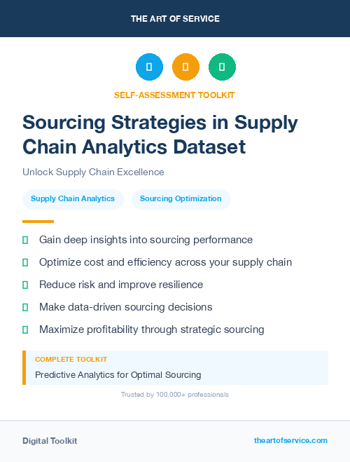 Sourcing Strategies in Supply Chain Analytics Dataset