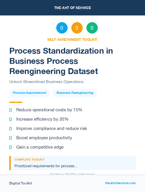 Process Standardization in Business Process Reengineering Dataset
