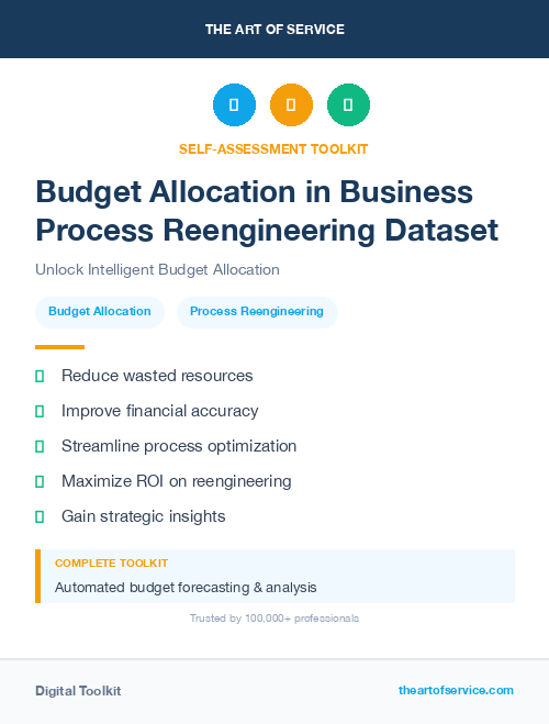 Budget Allocation in Business Process Reengineering Dataset