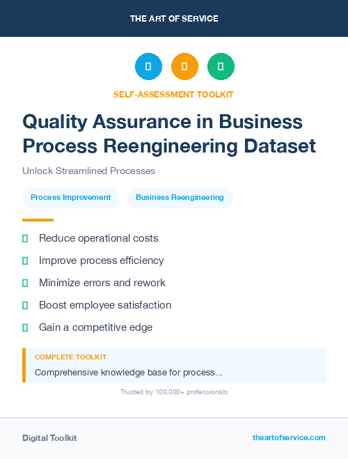 Quality Assurance in Business Process Reengineering Dataset