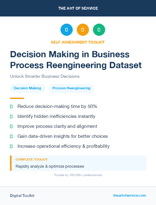 Decision Making in Business Process Reengineering Dataset