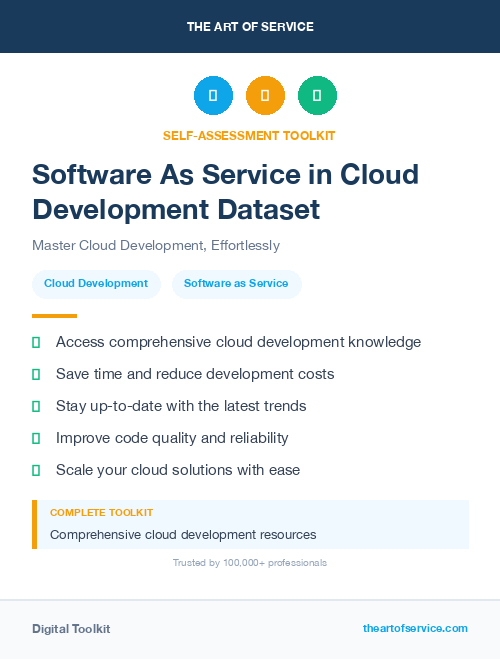 Software As Service in Cloud Development Dataset