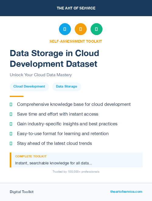 Data Storage in Cloud Development Dataset