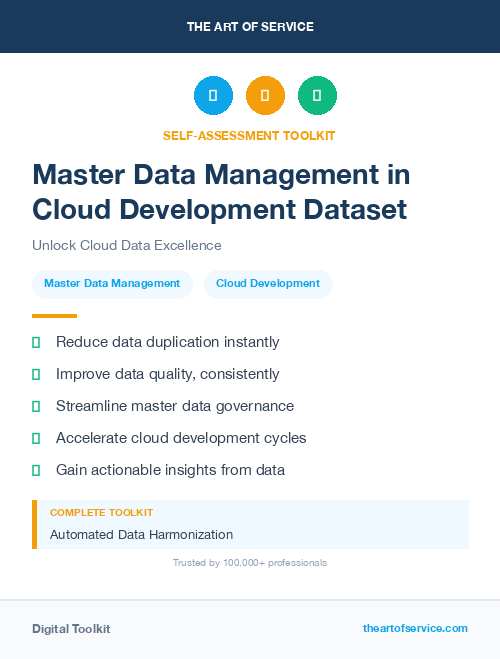 Master Data Management in Cloud Development Dataset