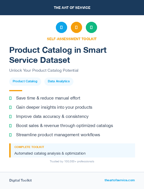 Product Catalog in Smart Service Dataset