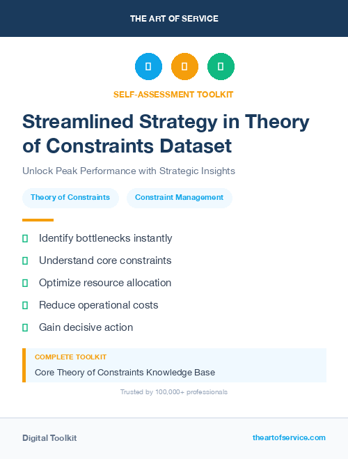 Streamlined Strategy in Theory of Constraints Dataset