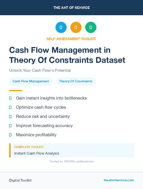 Cash Flow Management in Theory Of Constraints Dataset