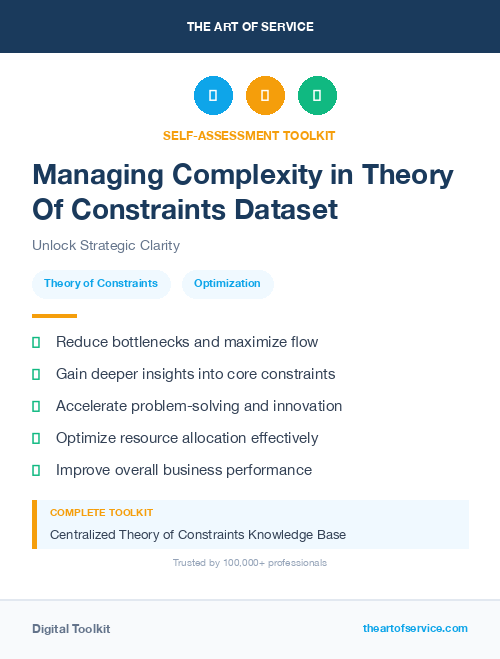 Managing Complexity in Theory Of Constraints Dataset