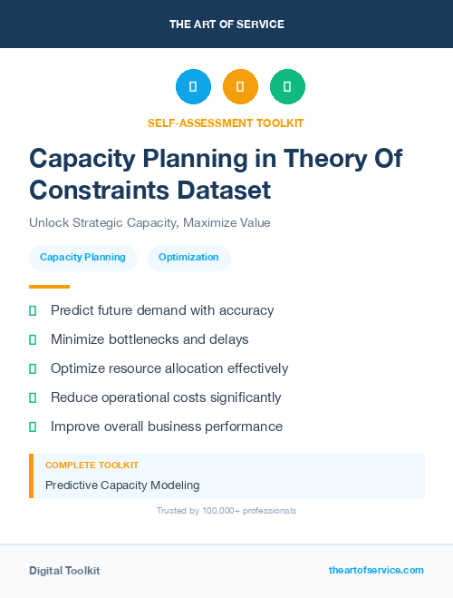 Capacity Planning in Theory Of Constraints Dataset