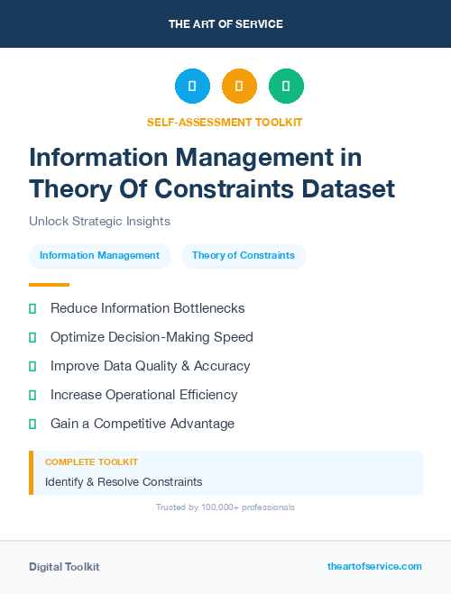 Information Management in Theory Of Constraints Dataset