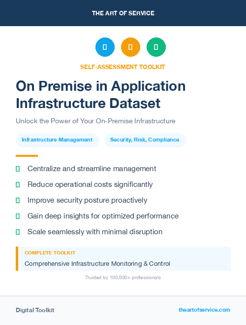 On Premise in Application Infrastructure Dataset