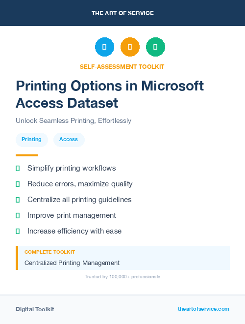 Printing Options in Microsoft Access Dataset