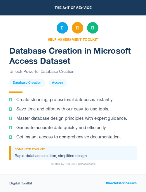 Database Creation in Microsoft Access Dataset