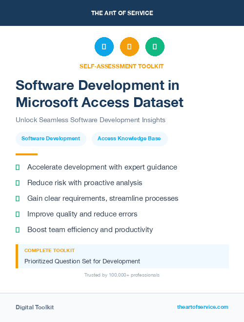 Software Development in Microsoft Access Dataset