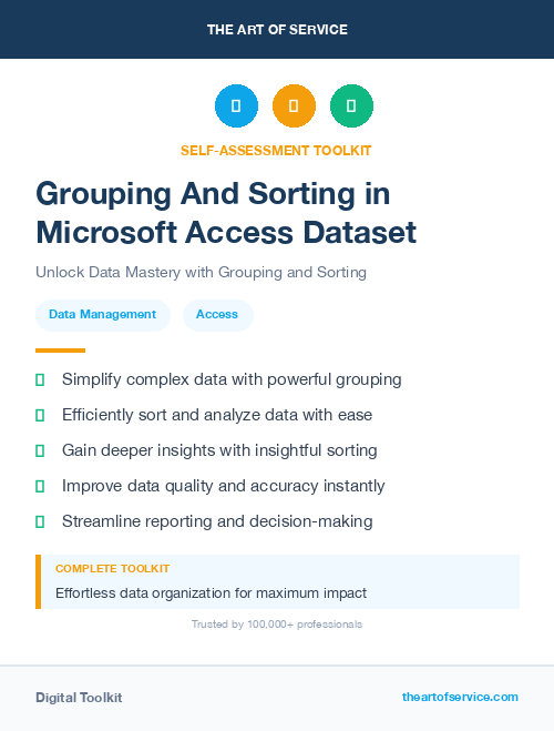 Grouping And Sorting in Microsoft Access Dataset