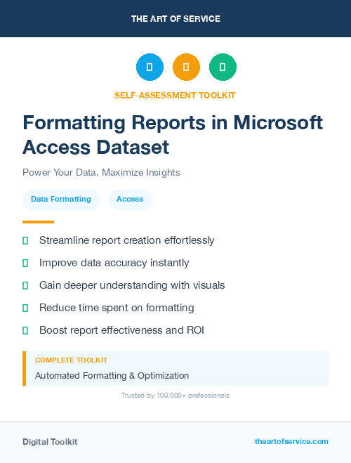 Formatting Reports in Microsoft Access Dataset
