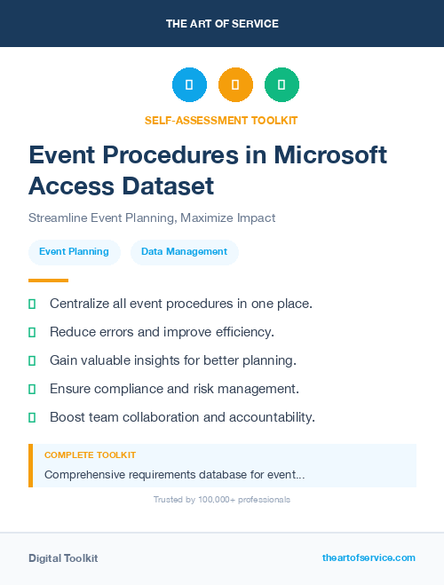 Event Procedures in Microsoft Access Dataset