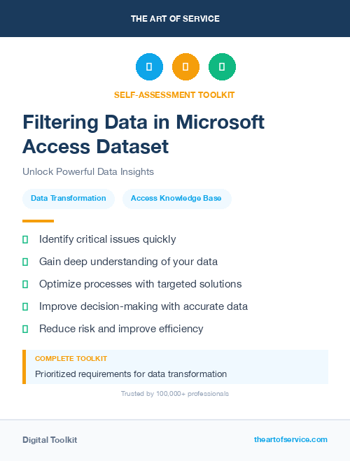 Filtering Data in Microsoft Access Dataset