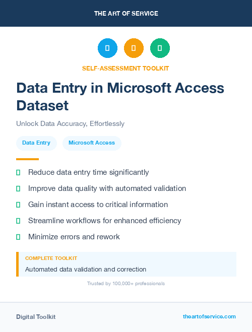 Data Entry in Microsoft Access Dataset