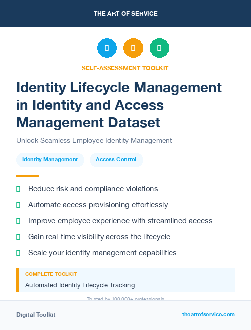 Identity Lifecycle Management in Identity and Access Management Dataset