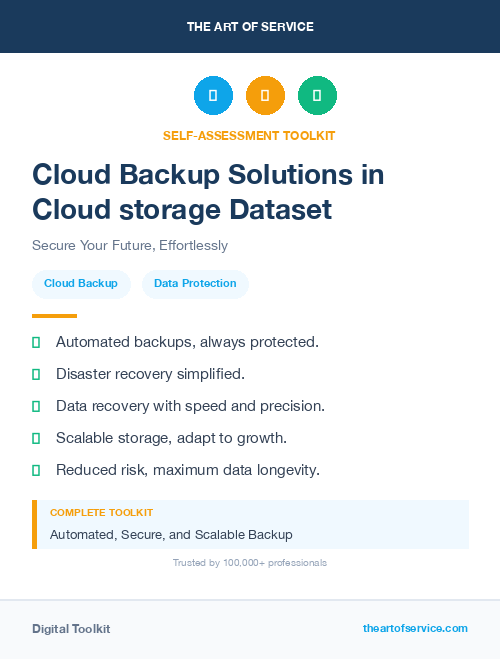 Cloud Backup Solutions in Cloud storage Dataset