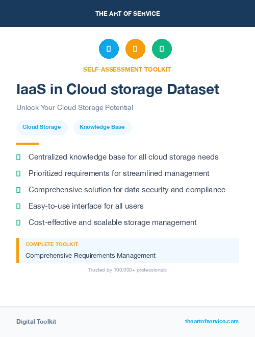 IaaS in Cloud storage Dataset