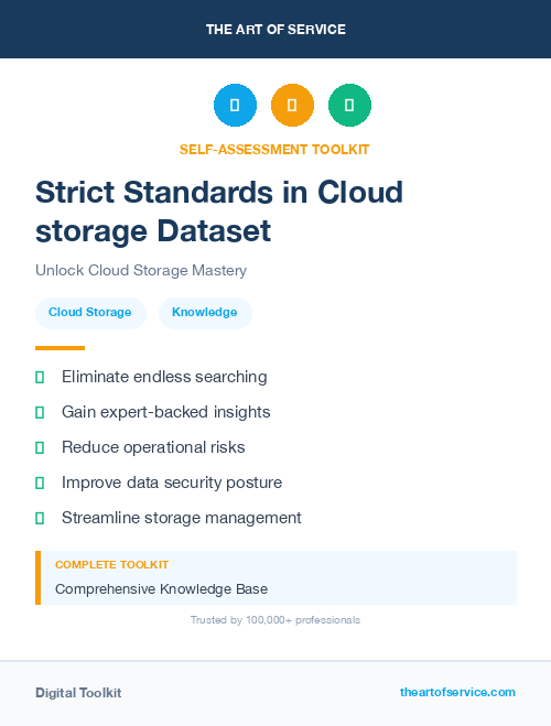 Strict Standards in Cloud storage Dataset