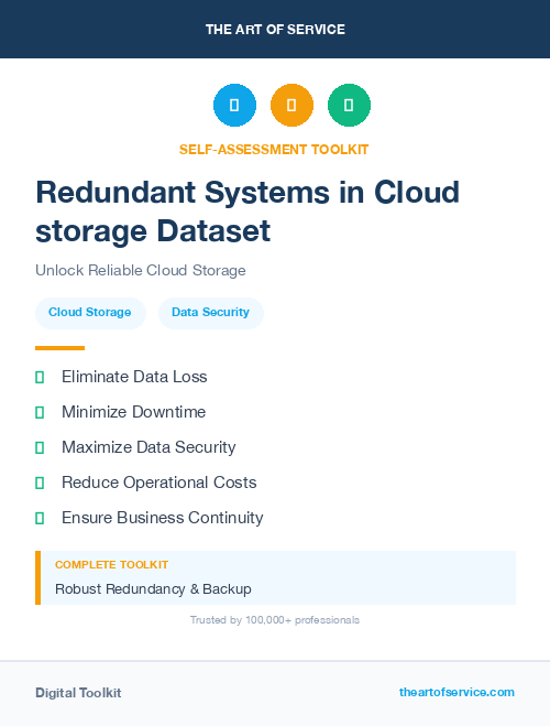 Redundant Systems in Cloud storage Dataset