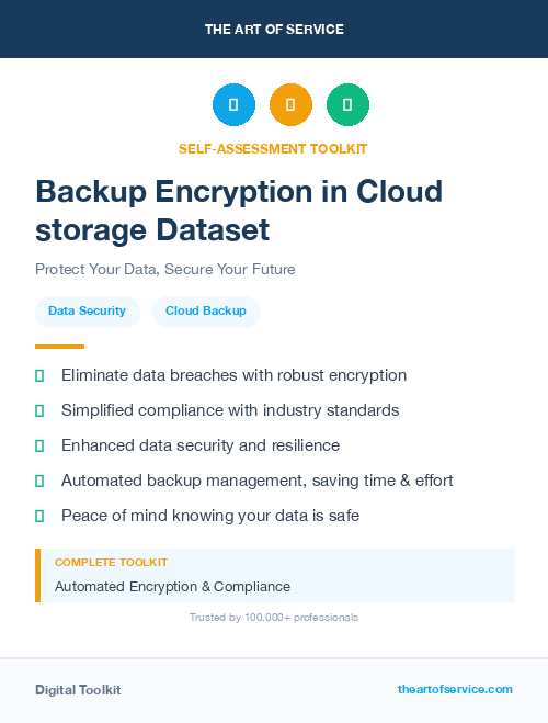 Backup Encryption in Cloud storage Dataset