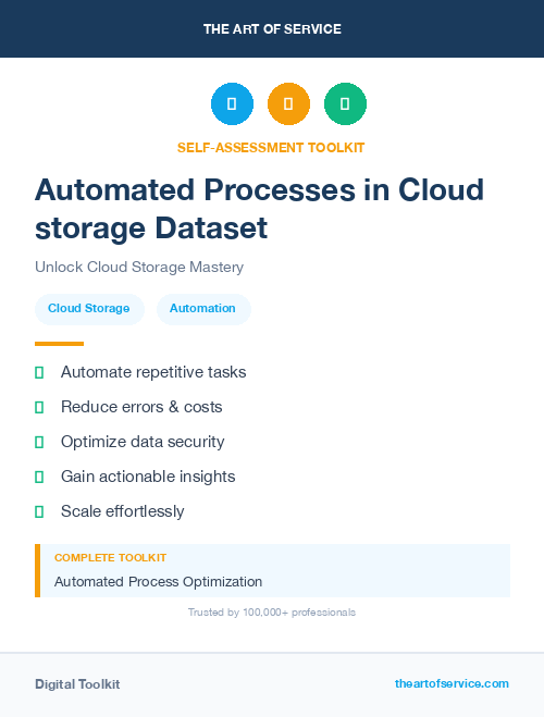 Automated Processes in Cloud storage Dataset