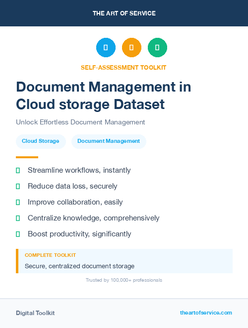 Document Management in Cloud storage Dataset