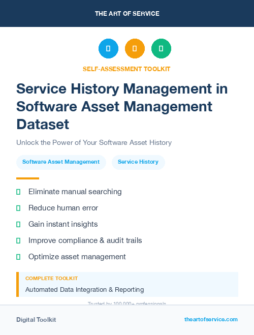 Service History Management in Software Asset Management Dataset