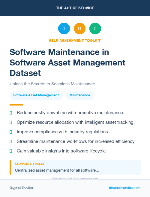 Software Maintenance in Software Asset Management Dataset
