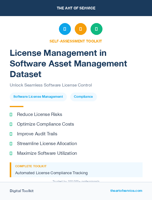License Management in Software Asset Management Dataset