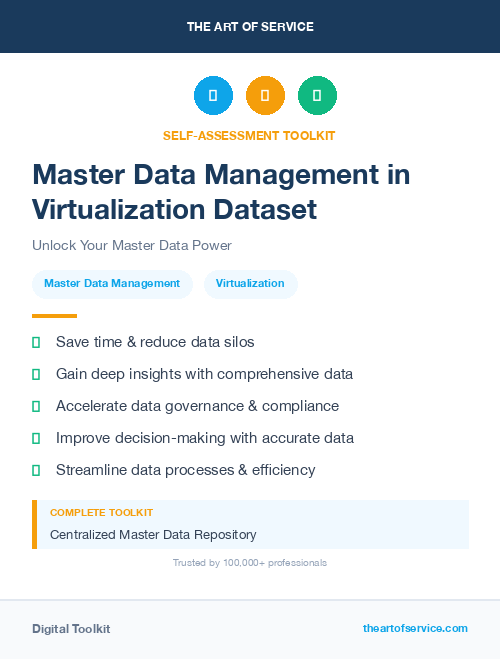 Master Data Management in Virtualization Dataset